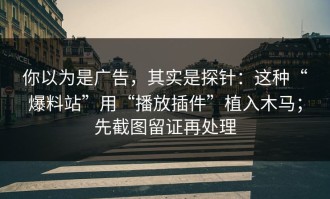 你以为是广告，其实是探针：这种“爆料站”用“播放插件”植入木马；先截图留证再处理