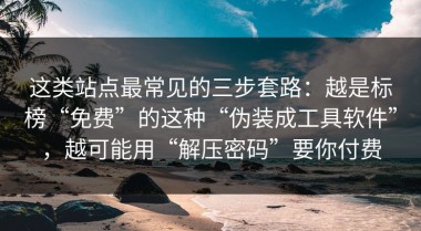 这类站点最常见的三步套路：越是标榜“免费”的这种“伪装成工具软件”，越可能用“解压密码”要你付费