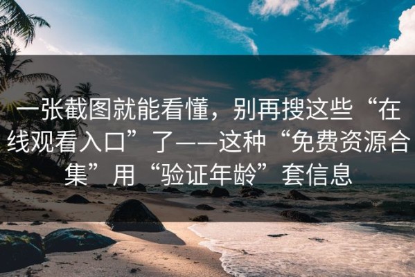 一张截图就能看懂，别再搜这些“在线观看入口”了——这种“免费资源合集”用“验证年龄”套信息