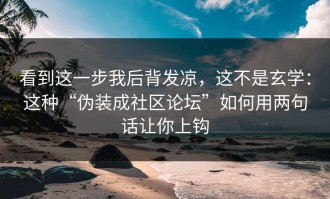 看到这一步我后背发凉，这不是玄学：这种“伪装成社区论坛”如何用两句话让你上钩