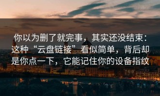 你以为删了就完事，其实还没结束：这种“云盘链接”看似简单，背后却是你点一下，它能记住你的设备指纹