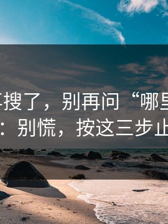 真的别再搜了，别再问“哪里有官网”了：别慌，按这三步止损