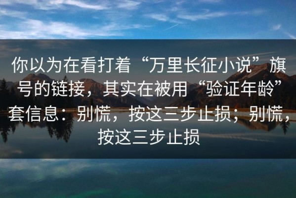 你以为在看打着“万里长征小说”旗号的链接，其实在被用“验证年龄”套信息：别慌，按这三步止损；别慌，按这三步止损