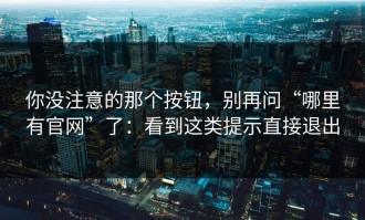 你没注意的那个按钮，别再问“哪里有官网”了：看到这类提示直接退出