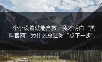 一个小设置就能自救，我才明白“黑料官网”为什么总让你“点下一步”