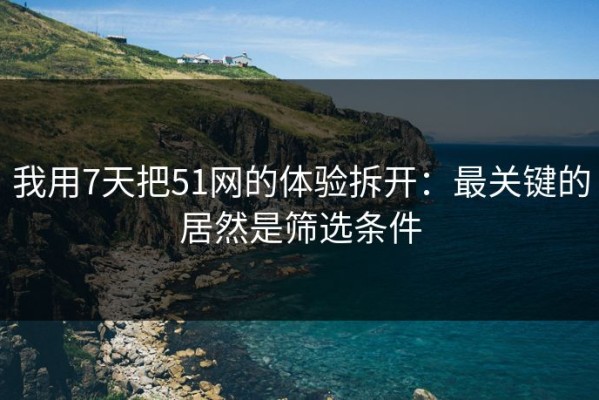 我用7天把51网的体验拆开：最关键的居然是筛选条件