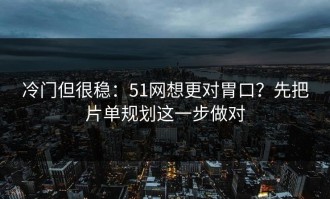 冷门但很稳：51网想更对胃口？先把片单规划这一步做对