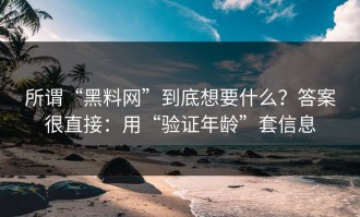 所谓“黑料网”到底想要什么？答案很直接：用“验证年龄”套信息