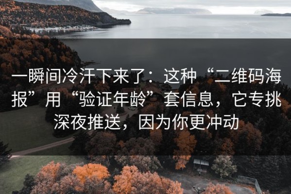 一瞬间冷汗下来了：这种“二维码海报”用“验证年龄”套信息，它专挑深夜推送，因为你更冲动