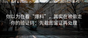 你以为在看“爆料”，其实在被偷走你的验证码：先截图留证再处理