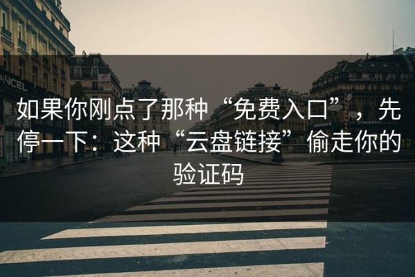 如果你刚点了那种“免费入口”，先停一下：这种“云盘链接”偷走你的验证码