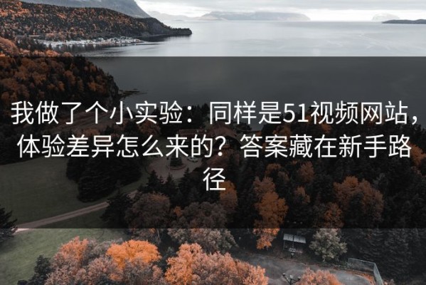我做了个小实验：同样是51视频网站，体验差异怎么来的？答案藏在新手路径