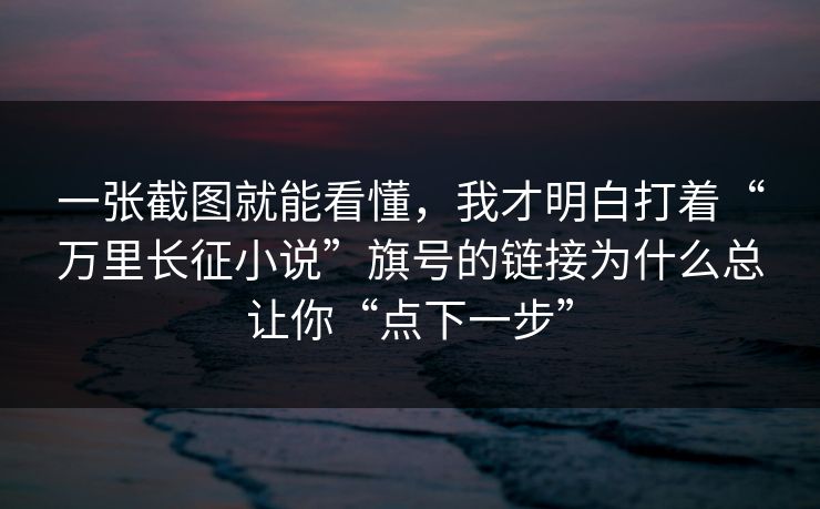 一张截图就能看懂，我才明白打着“万里长征小说”旗号的链接为什么总让你“点下一步”